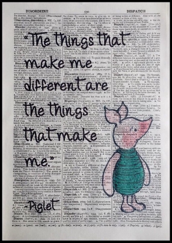 Winnie the Pooh Dictionary Art Print Picture Poster Tigger Vintage Friend Quote
