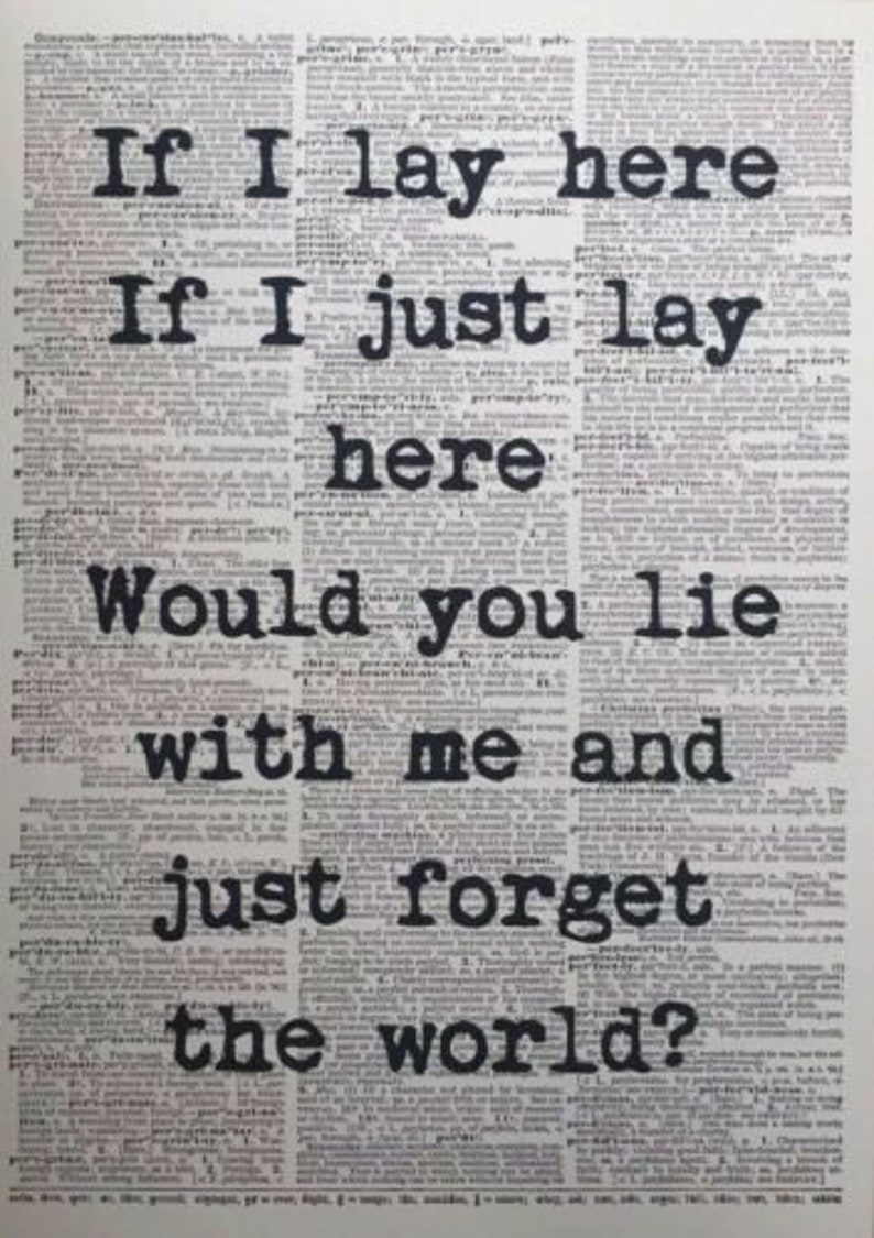 A3 Snow Patrol Chasing Cars Lyrics Vintage Etsy