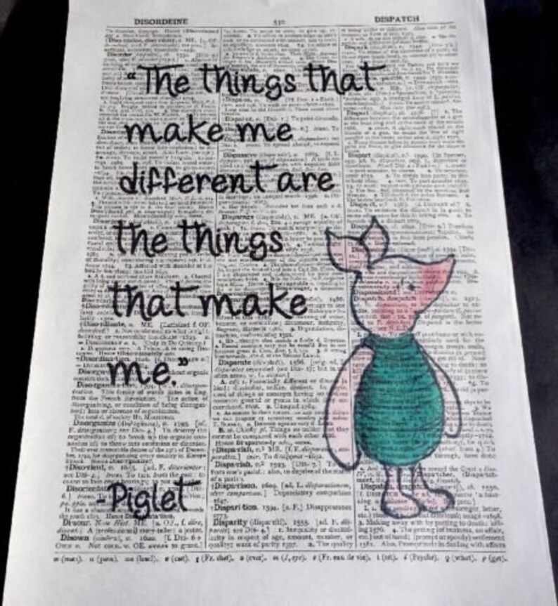 Tentures Murales Tapis Maison Winnie L Ourson Citation Vintage Dictionnaire Print Wall Art Photo Mignon Ami Amour