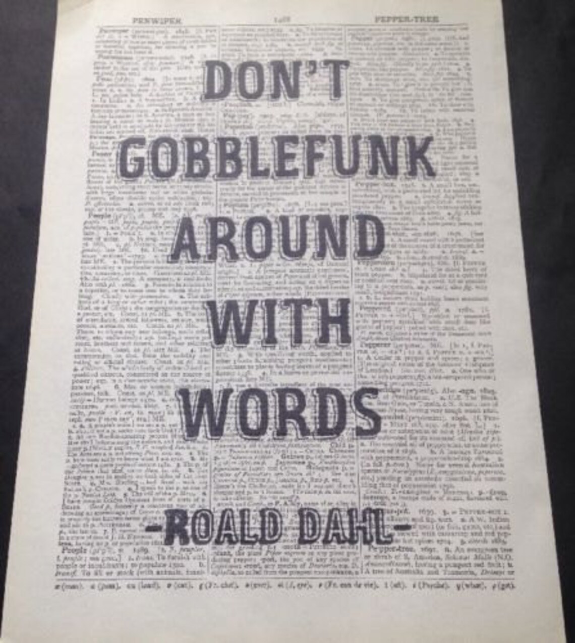 Roald Dahl The BFG Quote Print Vintage Dictionary Print Page | Etsy