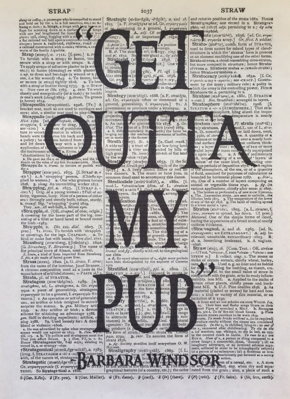 Get Outta My Pub Quote Print Dictionary Page Wall Art Bar Etsy