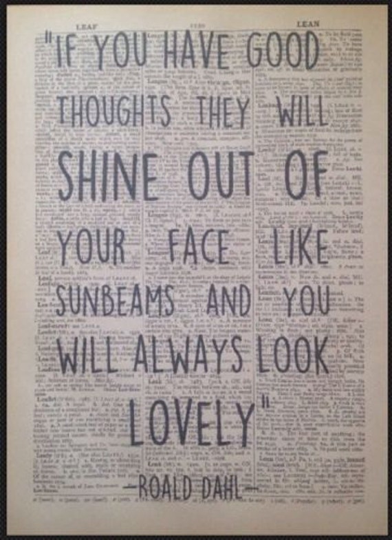 Roald Dahl BFG Quote Print Vintage Dictionary Page Wall Art Picture Quirky Funny