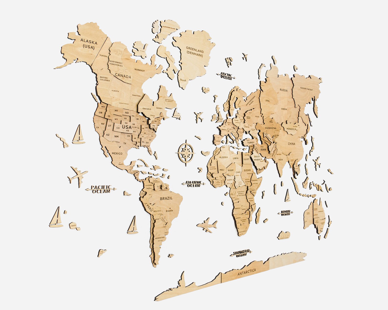 3D World Map Wall Decor World Map on the Wall Travel Map Etsy