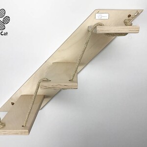 Cat stair with 3 or 5 steps Goes up Right Cat furniture AthletiCat Made in Italy Grezzo / Unpainted