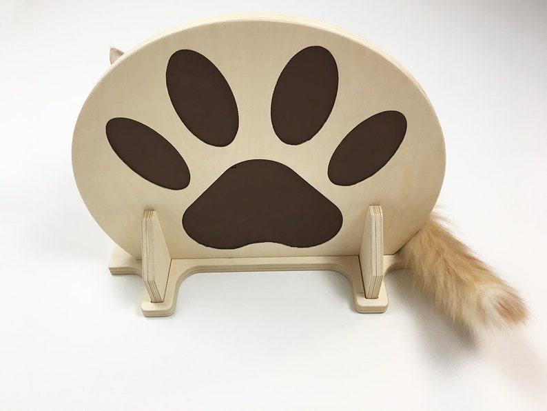 Round cat shelf with carved paw Cat furniture AthletiCat Made in Italy image 3