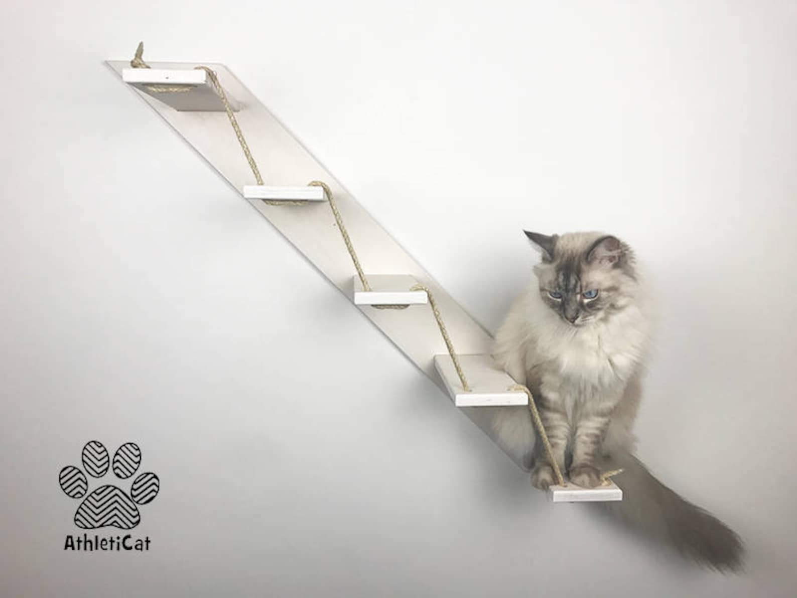 Échelle pour chat à 3 ou 5 marches Vers la gauche Meubles pour chats AthletiCat Fabriqué en