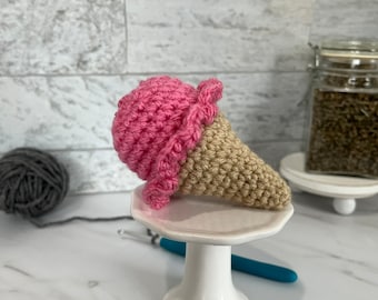 Ice Cream Cone Crochet Cat Toy