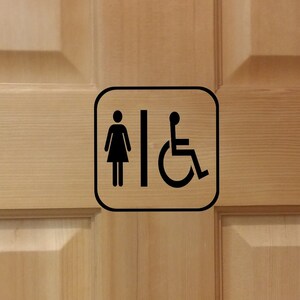 Women&#39;s Restroom Decal, Handicap Restroom Decal, Bathroom Sign, Restroom Sign, Restroom Symbol, Women&#39;s Room Sign, Handicap Room Sign