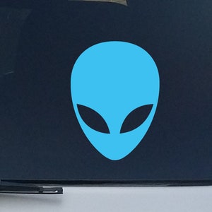 Alien Head Vinyl Decal: Waterproof UFO Bumper Sticker