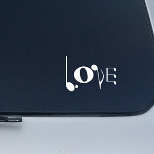 Love Music, Music Note Decal, Music Note Decor, Car Decal, Macbook Sticker, Laptop Sticker, Bumper Sticker, Car Window Decal, Vinyl Sticker