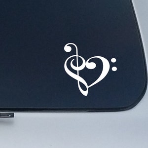 Music Heart, Music Note Stickers, Music Note Decal, Music Note Decor, Car Decal, Car Stickers, Bumper Sticker, Car Window Decal, Laptop