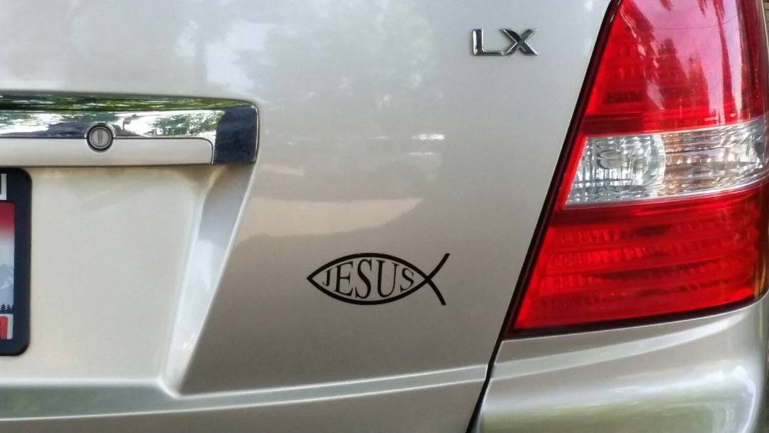 Jesus Fish Decal, Jesus Fish Sticker, Bumper Sticker, MacBook Sticker ...