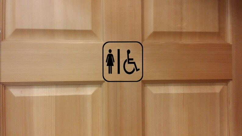 Bathroom Sign Restroom Sign Restroom Symbol Ladies Room Sign Handicap Room Sign Women Restroom Decal Handicap Restroom Decal
