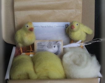 Two Cute Chicks, Needle felting kit.