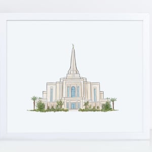 Gilbert Arizona tempel illustratie, Gilbert Arizona tempel Art Print, tempel kinderkunst, LDS tempel, tempel illustratie, huwelijkscadeau