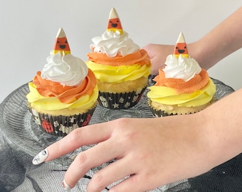 Candy Corn Cupcakes Fake Cake Halloween Decor