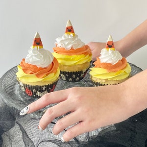 Candy Corn Cupcakes Fake Cake Halloween Decor