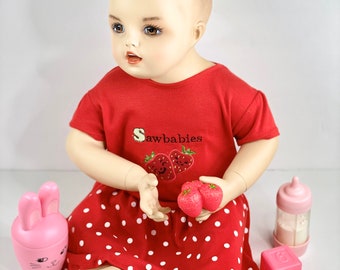 3T Strawberries “Sawbabies” Red Polka-dotted Dress