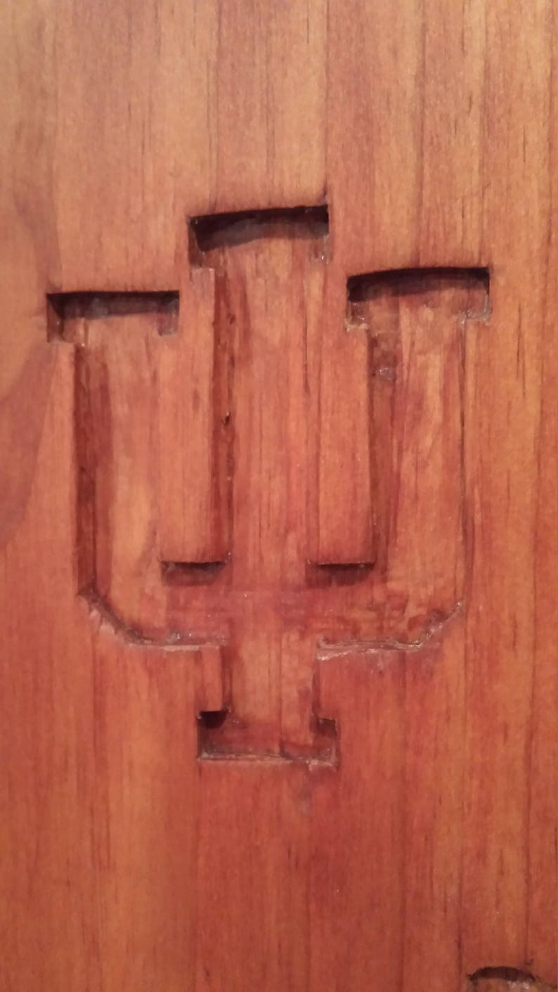 Rustic Hand Carved IU Indiana University Logo State Outline | Etsy