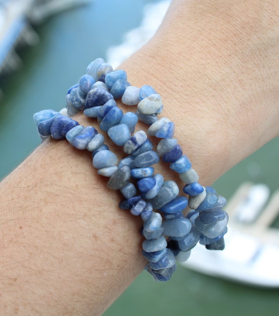 Blue Calcite Stretch Bracelet perfect for balancing the your Etsy