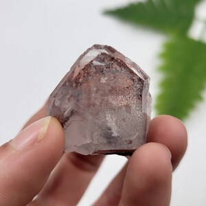 Natural Namibian Hematite Included Phantom Quartz. Natural Termination. Red Quartz. Hematite Speckles. Phantom Quartz. Namibia.