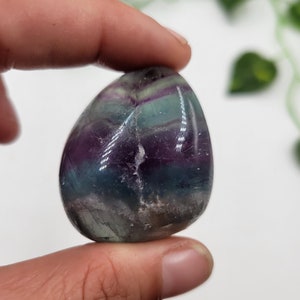 Tumbled Blue & Purple Fluorite: Natural Polished Stone