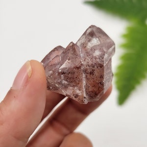 Natural Namibian Hematite Included Phantom Quartz Cluster. Natural Termination. Red Quartz. Hematite Speckles. Phantom Quartz. Namibia.