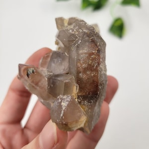 Orange River Hematite Included Quartz Cluster. 100% Natural. Hematite Speckles & Phantoms.