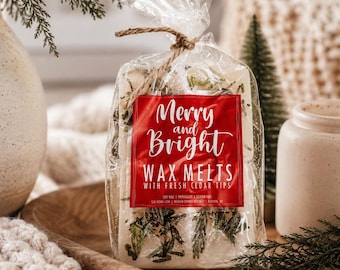 Christmas Tree Wax Melts XL, Merry Bright Holiday Gifts, Cedar Tip Scented Christmas Home Fragrances, Unique Christmas Scents Long Lasting