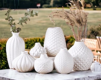 White Vases, Artisan Made Ceramic Vases, Gorgeous Simplistic Modern Decor, White Home Decor, White Vases USA made, Sophisticated Detailing