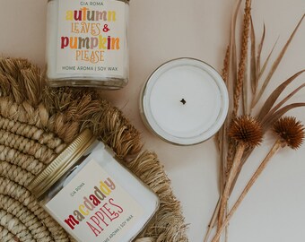Velas aromáticas de otoño a granel, sets de velas aromáticas de otoño, velas modernas, velas de soja otoñales, velas de calabaza y especias para otoño, velas de soja navideñas