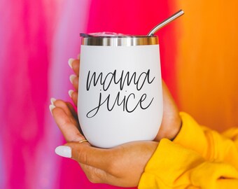 Mom Wine Tumbler With lid, Mom Wine Cups, Funny Wine Cups for Moms | Mom Wine Glass Cups | Wine Tumbler Insulated, Mama Juice tumbler Steel