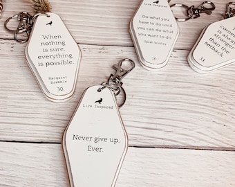 Keychains With Inspirational Quotes and Sayings, Great Back to School Gift, Cheap Motivational Quote Gifts, Words of Wisdom, Travel Gifts
