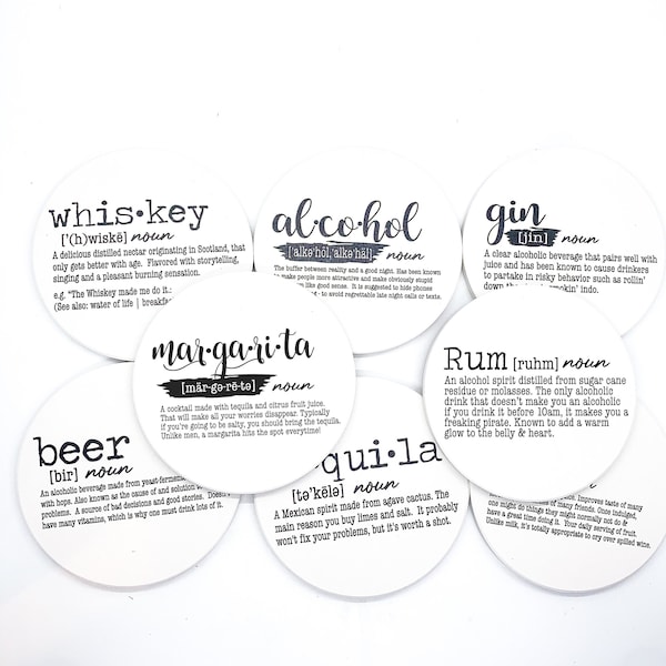 Funny Coasters Set With Holder Etsy