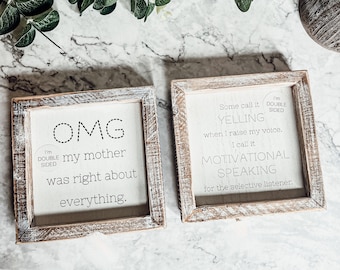 Muttertagsgeschenk für Mama Lustig, Holzschild Mama Zitate, lustige Mama Geschenkideen für Muttertag, Geschenke für Mama von Kindern, motivierende Reden