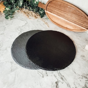 Circular Serving Tray, Round Charcuterie Boards, Round Serving Tray, Round Slate Cheese Board & Serving Platter, Natural Slate Boards