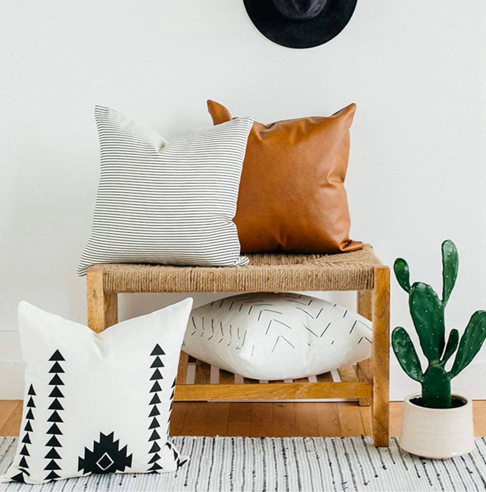 Boho Pillow Set Decorative USA Made Throw Pillows Bohemian Etsy