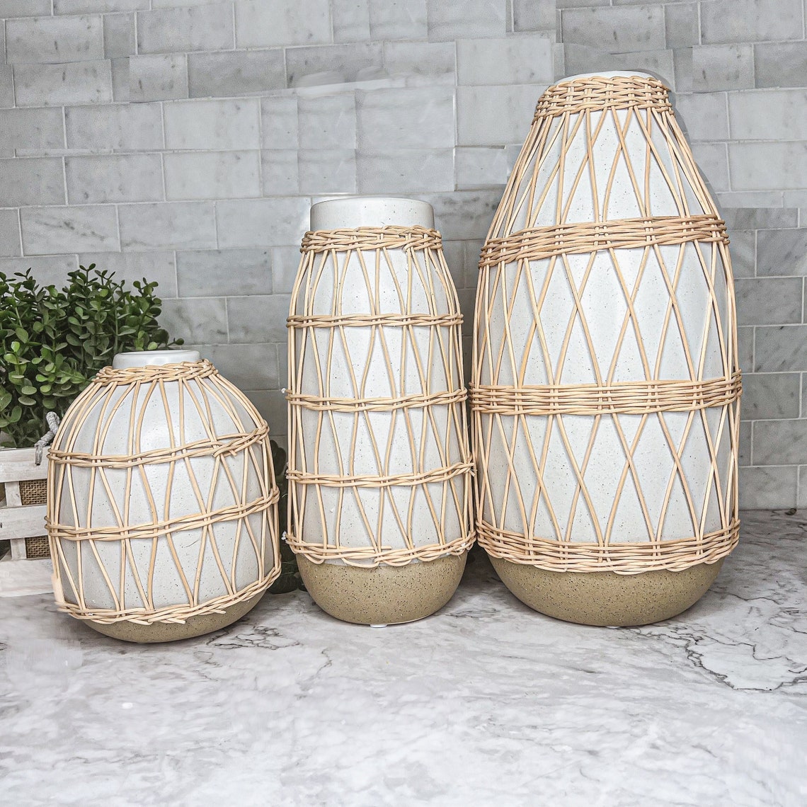 Boho Style Vase Sets Bohemian Floor and Tabletop Vases Hand Etsy