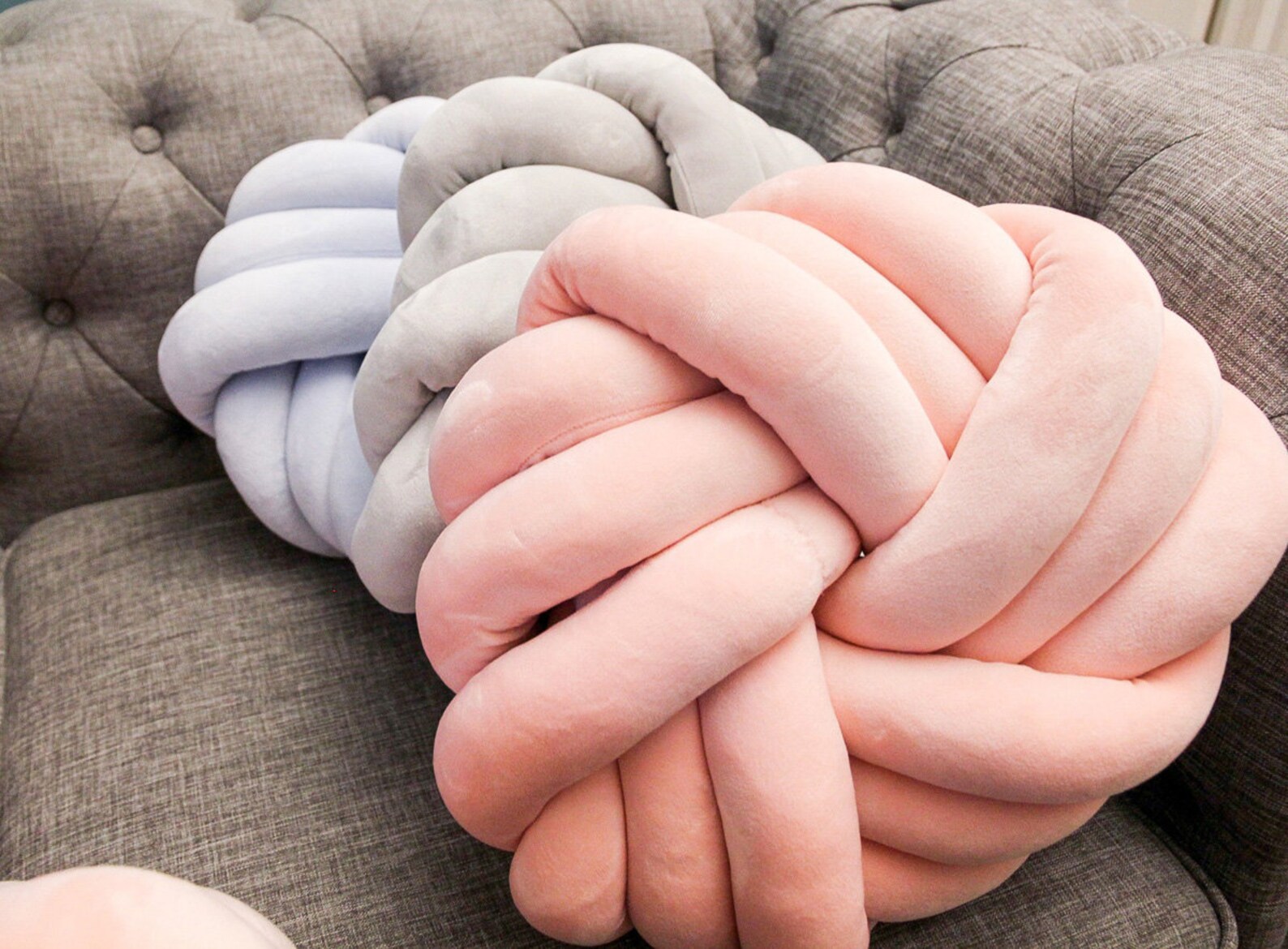 Knot Pillow Pink Knot Pillows USA Made Knot Pillow Large Etsy