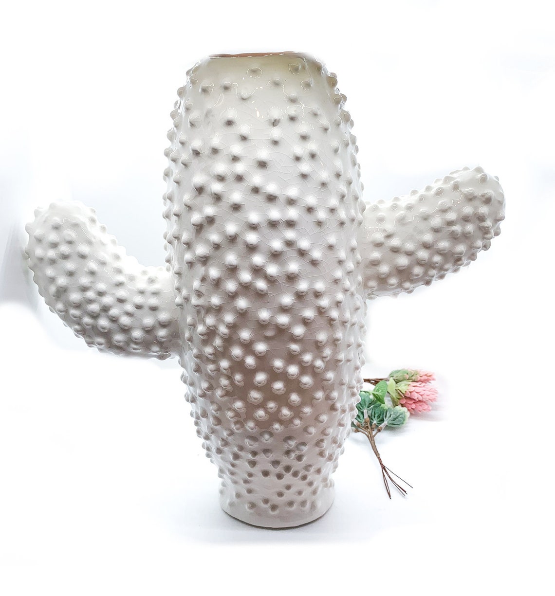 XL Vase de cactus blanc vase succulent en céramique énorme Etsy