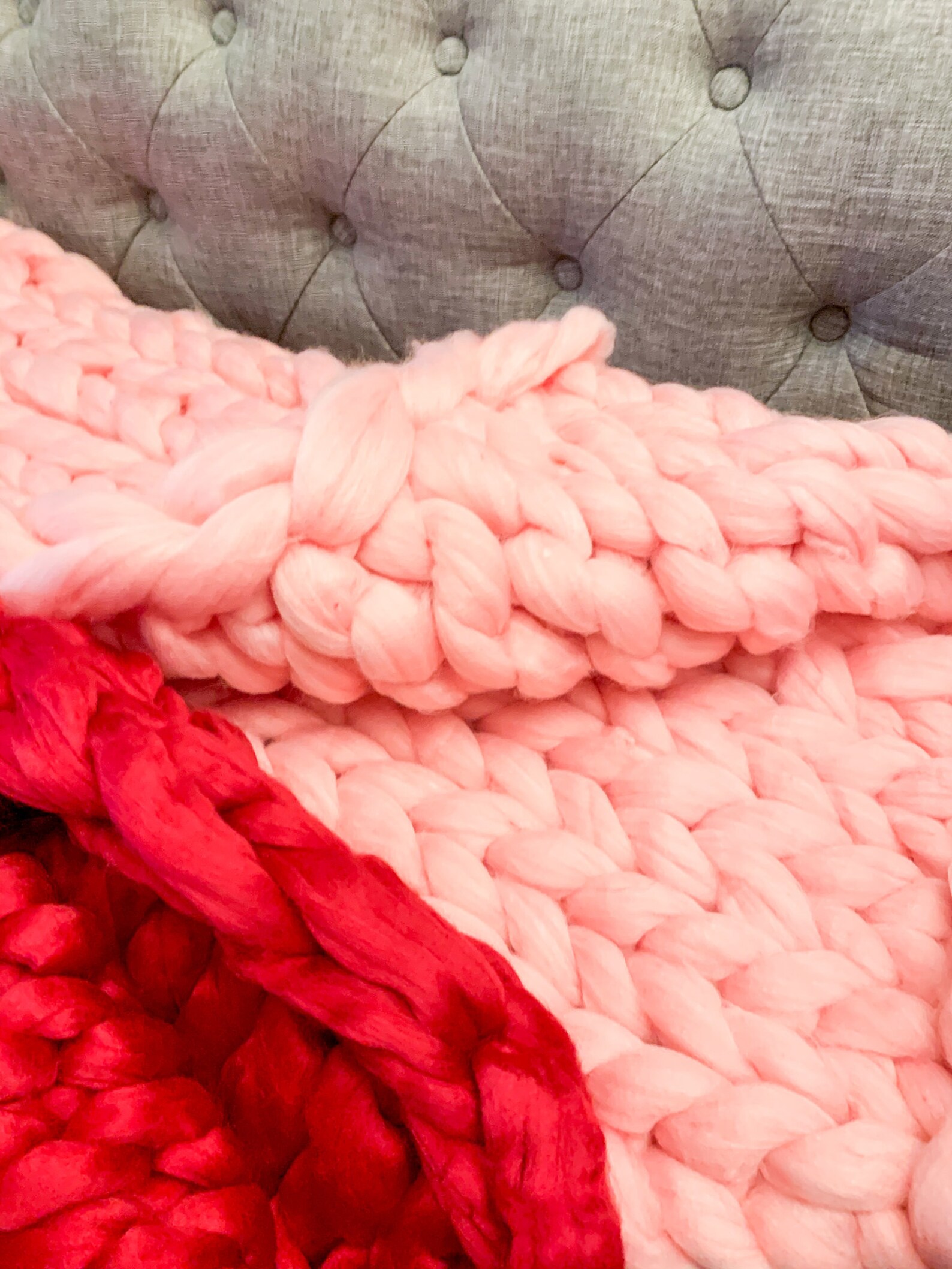 Pink Chunky Knit Blankets Light Pink Blankets Braided Etsy