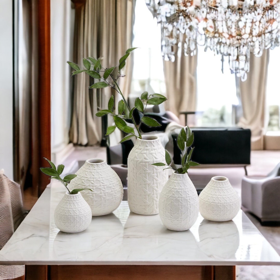 White Vases Artisan Made Ceramic Vases Gorgeous Simplistic - Etsy