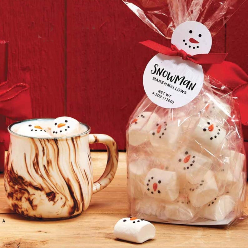 Marshmallow Mug Toppers Christmas Marshmallows For Hot Cocoa Snowman Marshmallow