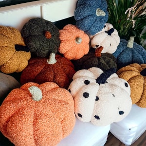 Cute Fall Decor for Indoors, Soft Pumpkin Stuffed Plush Pillow Throw Decoration, Halloween Pillow OctoberFest Decor, Fall Pillow Colorful