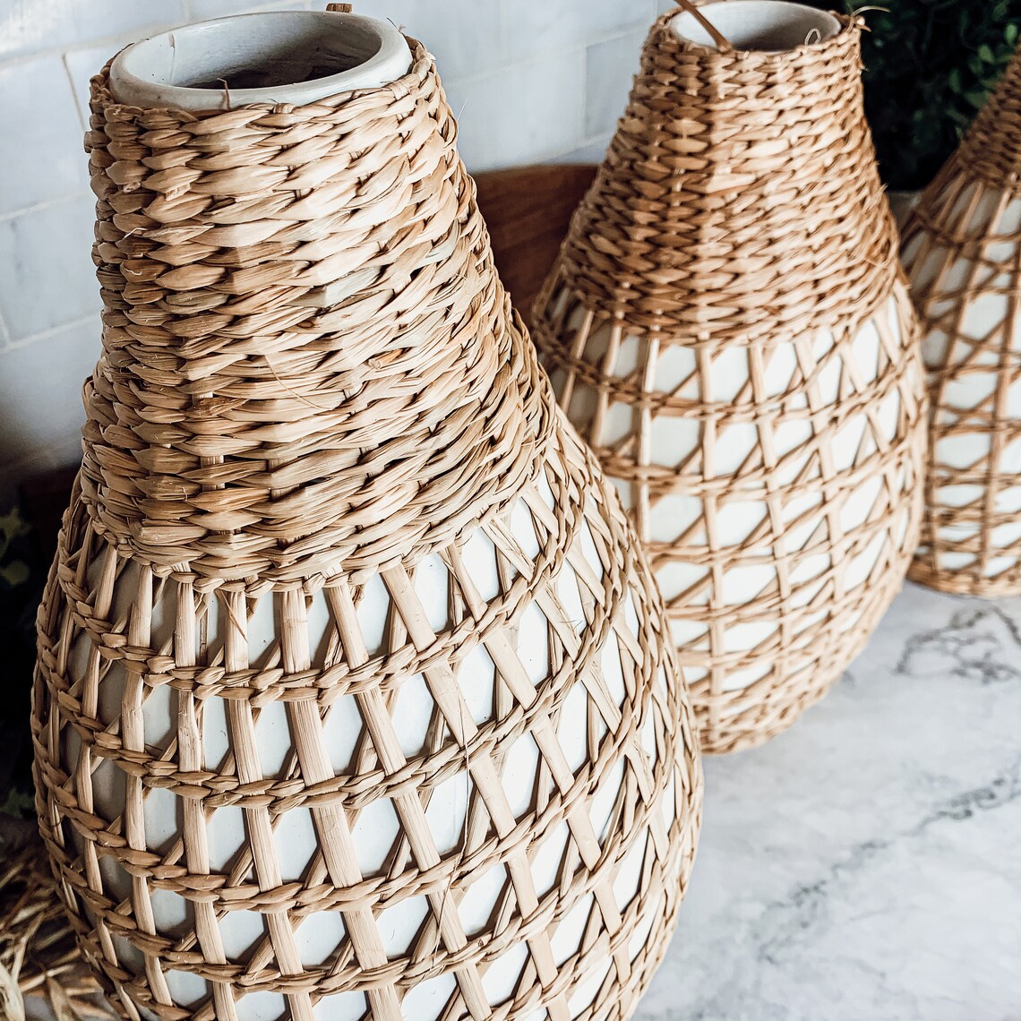 Seagrass Weave Set of 3 Vases main image 0