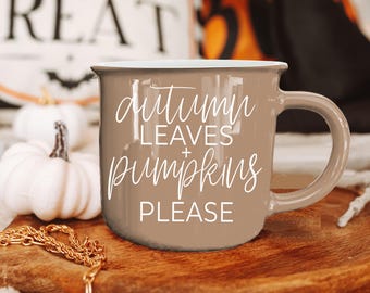 Fall Leaves Ceramic Coffee Mug | Fall Coffee Mug for Home - Halloween Coffee Mug, Fall Gifts and Fall Home Decor Ideas Modern