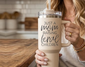 Reise-Kaffeebecher für Mama Lustig, wilde Kinder 40 Unzen Becher, wilde Kindermutter Geschenke, lustige 40 Unzen Becher mit Griff und lustiges Sprüche Geschenk