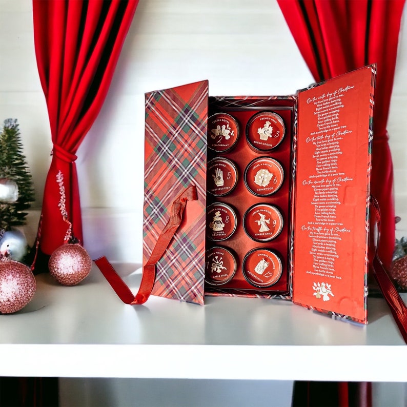 Candle Advent Calendar Gift Box, 12 Days of Christmas Candle Set ...