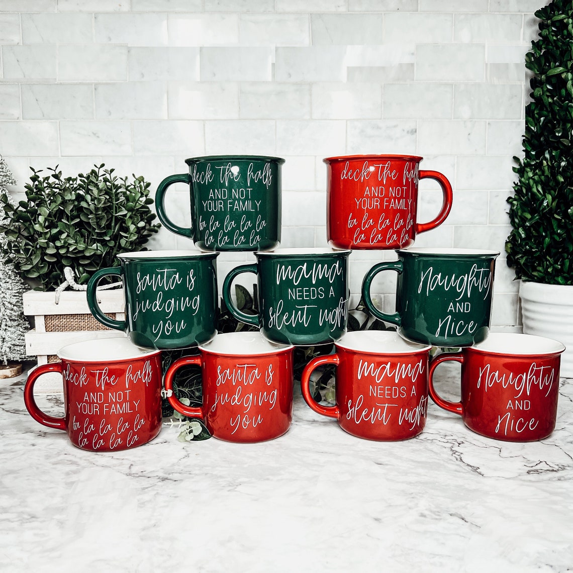 Christmas Coffee Mug Set Unique Coffee Mugs for Her Funny Etsy