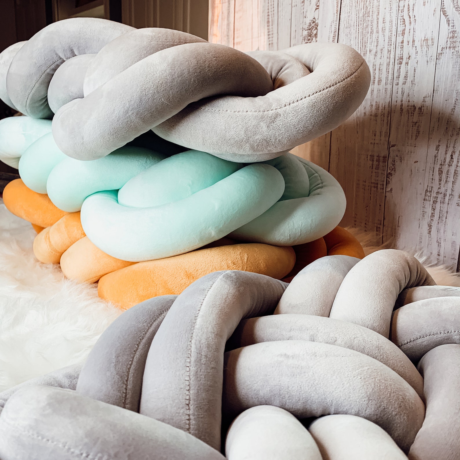 Plush Gold Pillows Handmade Knot Pillows Soft and yet Firm Etsy